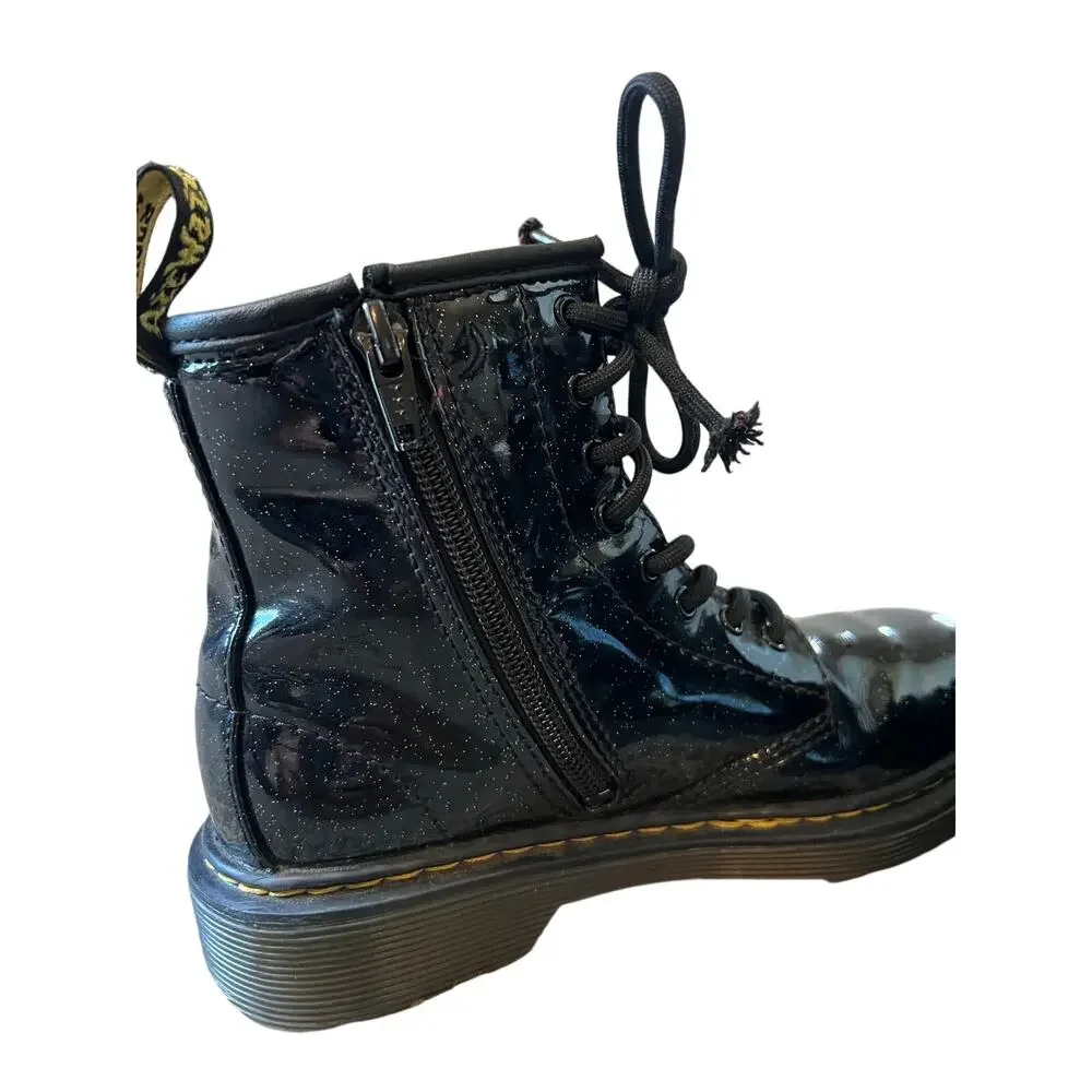 Youth Dr. Martens Junior 1460 Glitter Lace Up Boot, Size 2, Black Cosmic Glitter